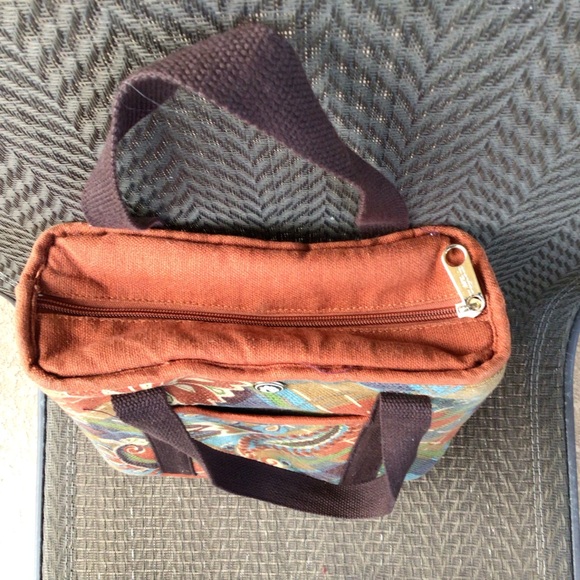 Spartina 449 Rust Print Canvas Insulated Lunch Cooler Bag - Picture 4 of 7